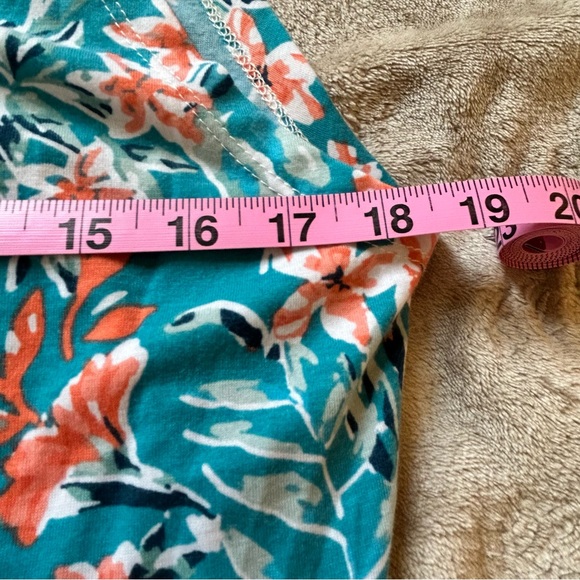 NWT Rue21 teal with orange hibiscus soft stretch summer dress Size XL - Picture 3 of 8